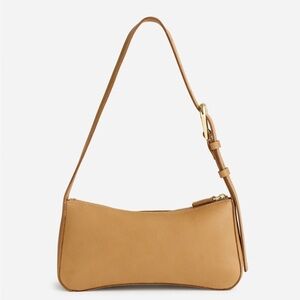 Madewell The Sculptural-Buckle Shoulder Bag in Amber Brown